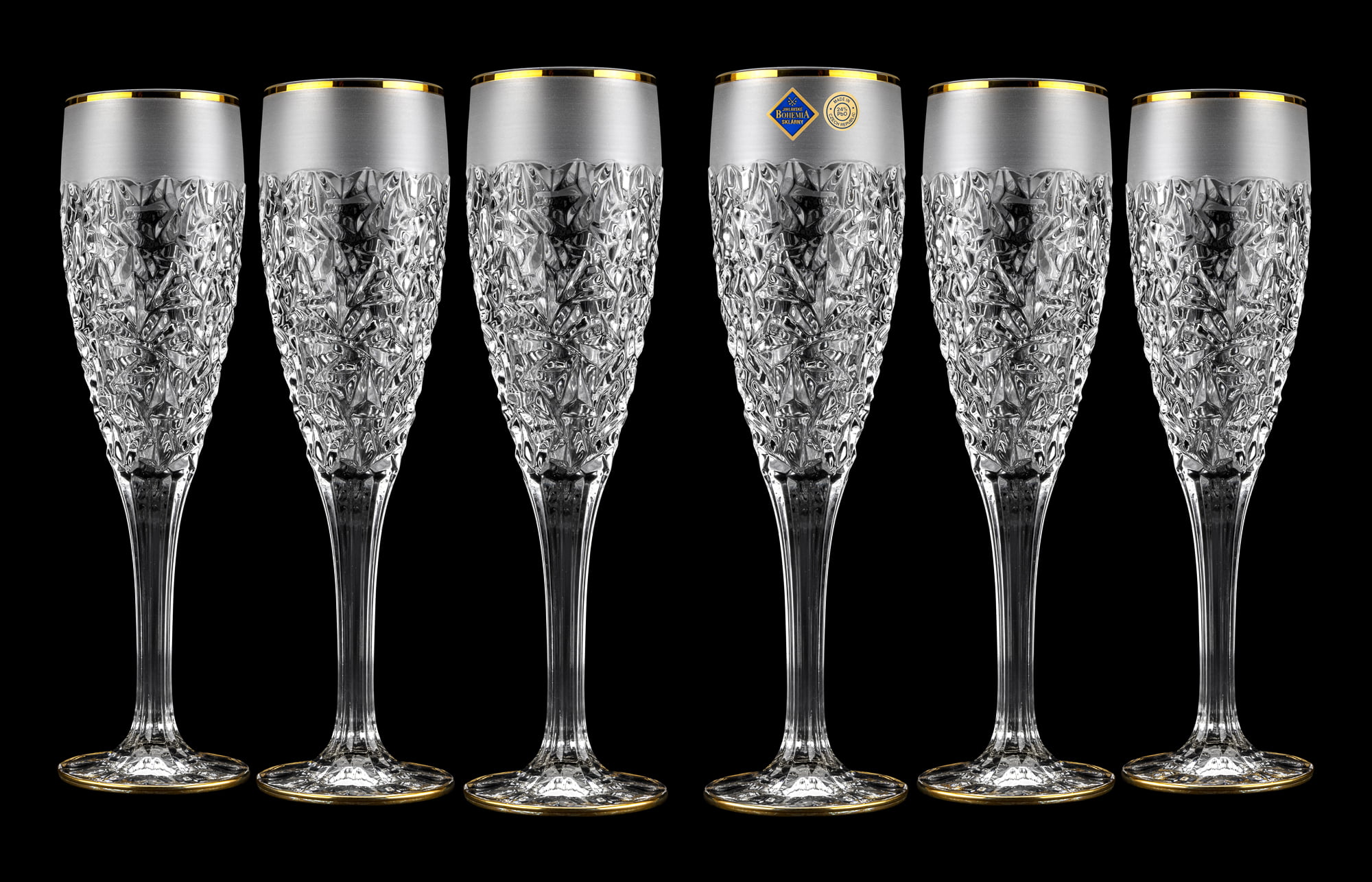 Victoria Bella 440283-2-MK 6 oz "G. KLIMT" Champagne Glasses, 9"-High (Set of 2)