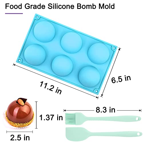 Hot Chocolate Bomb Mold Silicone Large Chocolate Sphere Mold Chocolate Ball Molds Silicone Hot Cocoa Bomb Molds 2.5