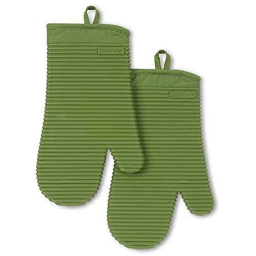 KITCHENAID Ribbed Soft Silicone Oven Mitt 2-Pack Set, 7.5