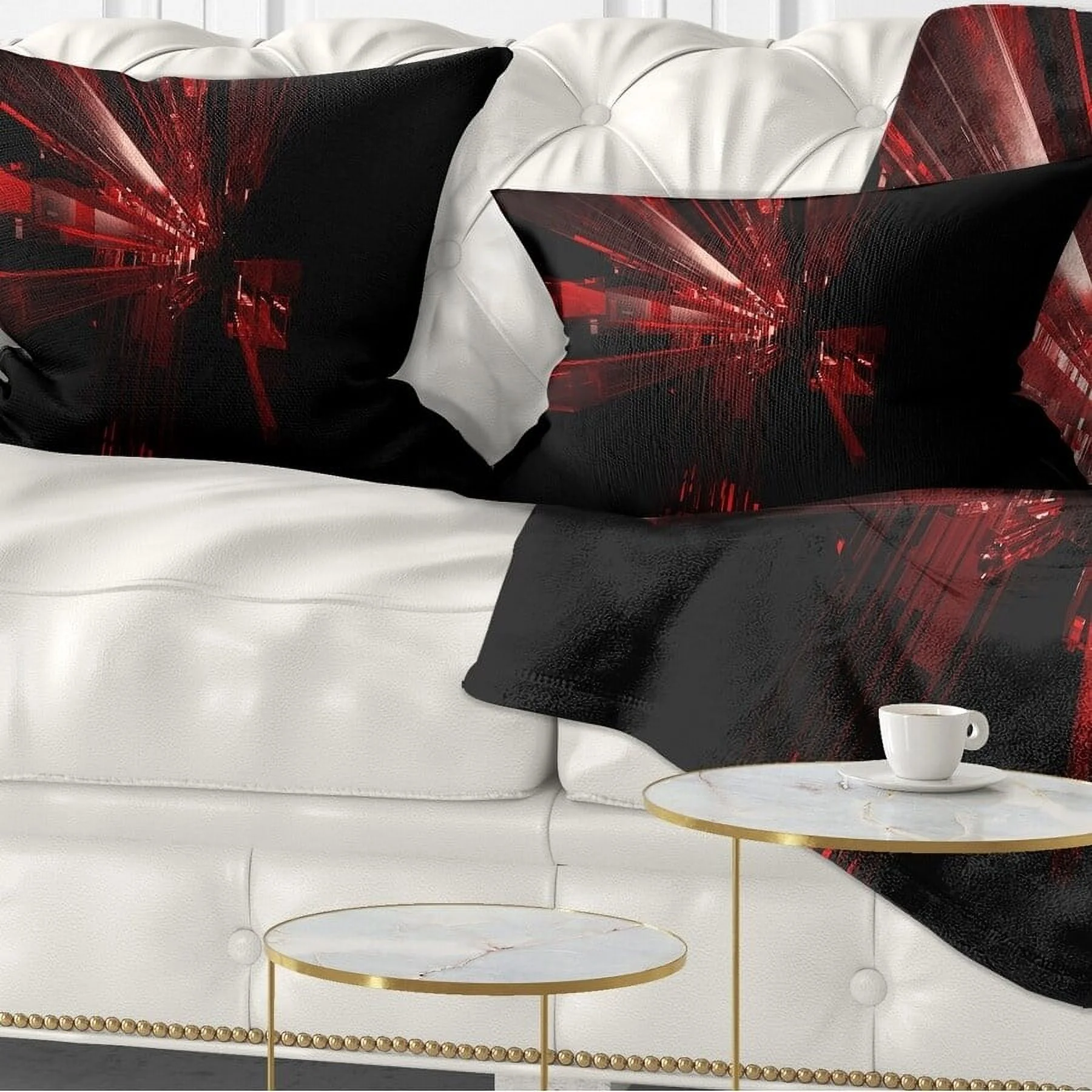 DESIGN ART Designart '3D Red Crystal Background' Abstract Throw Pillow 12 in. x 20 in. Medium