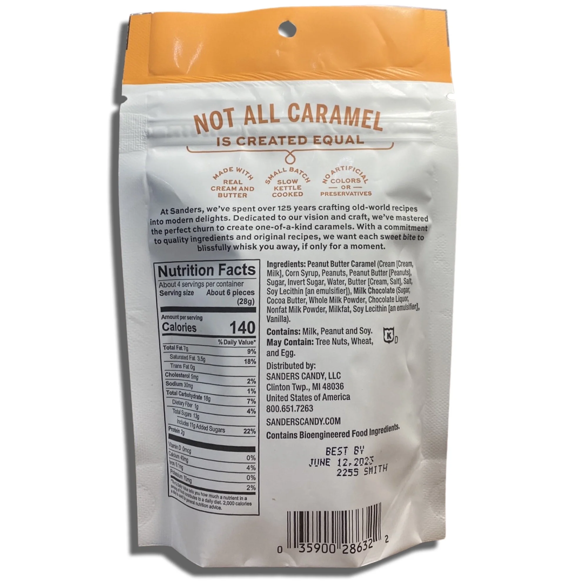 Small Batch Mini Chocolates by Sanders Bundled by Tribeca Curations | 3.75 Ounce Bag | Value Pack of 4 (Milk Chocolate Peanut Butter Caramels)