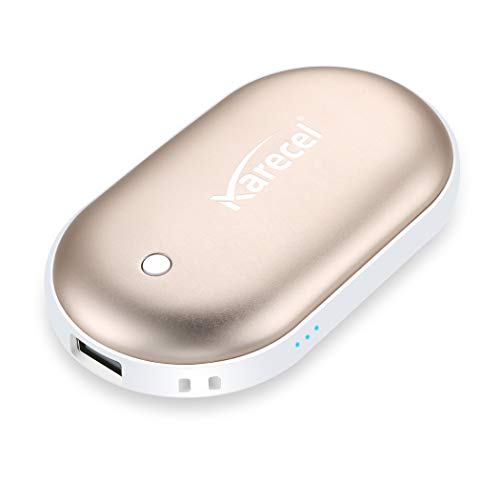 Karecel Rechargeable Hand Warmer, 5200mAh Double-Sided Instant Heating Electric Hand Warmer Power Bank, Up to 11Hrs, USB Portable Handwarmer Pocket Heater, Tech Gifts for Men Women, Winter Essentials