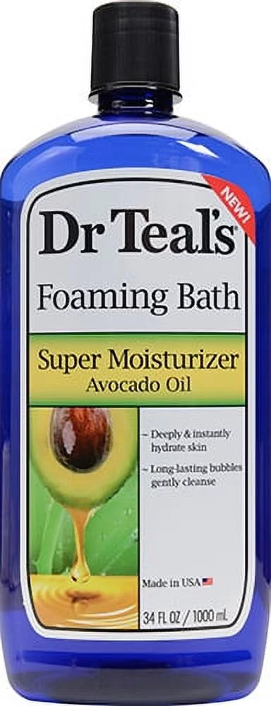 Dr Teal's Super Moisturizer Foaming Bubble Bath with Avocado Oil, 34 fl.oz.