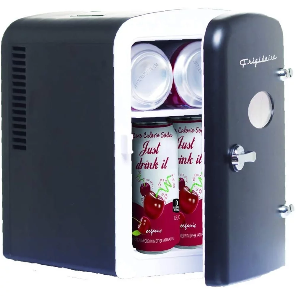 Restored Frigidaire Portable Retro 6-can 4 Liters Mini Fridge Black EFMIS129-BLACK (Refurbished)