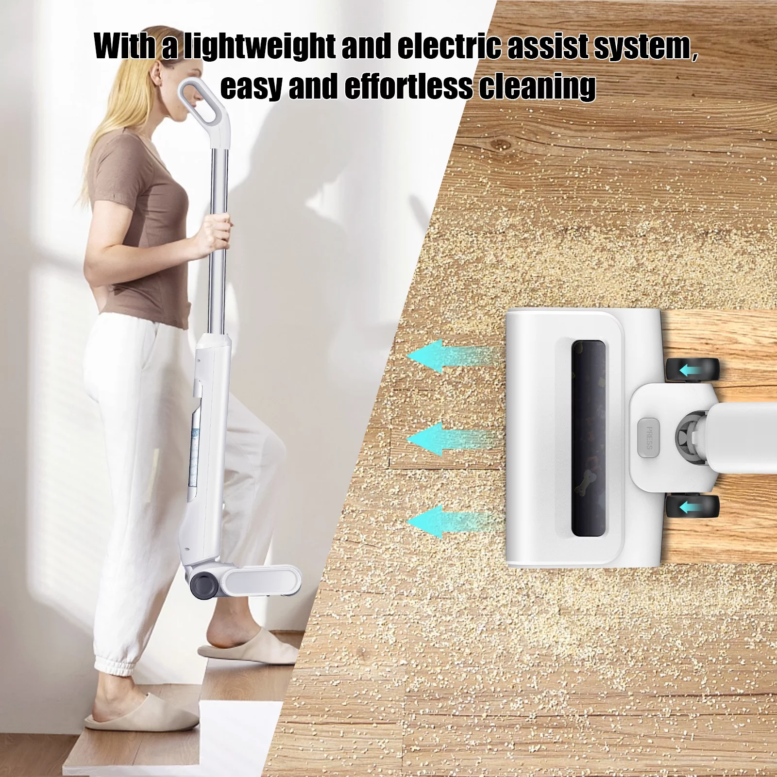 Simwal Wet Dry Vacuum Cleaner,Cordless Floor Cleaner for Sticky Messes and Waste,Smart Vacuum and Mop with Self-Cleaning,Intelligent Recognition for Hard Floor and Area Rugs .Off-White