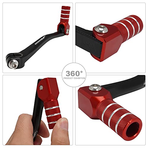 JFG RACING Motorcycle Folding Gear Shifter Shift Lever Pedal CNC Universal for CRF CR XR 50cc - 125cc RM KX KLX TTR PW SSR Apollo TAO TAO SDG Dirt Pit Bike Red