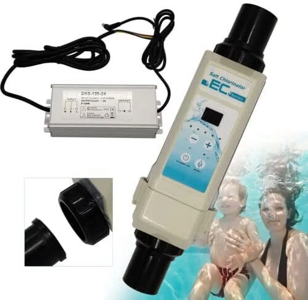 Miumaeov Electronic Chlorine Generator with Advanced Microcomputer Technology, Automatic Saltwater Chlorinator, Saltwater Smart Chlorine Generation System for 100m Pool (20g/L)