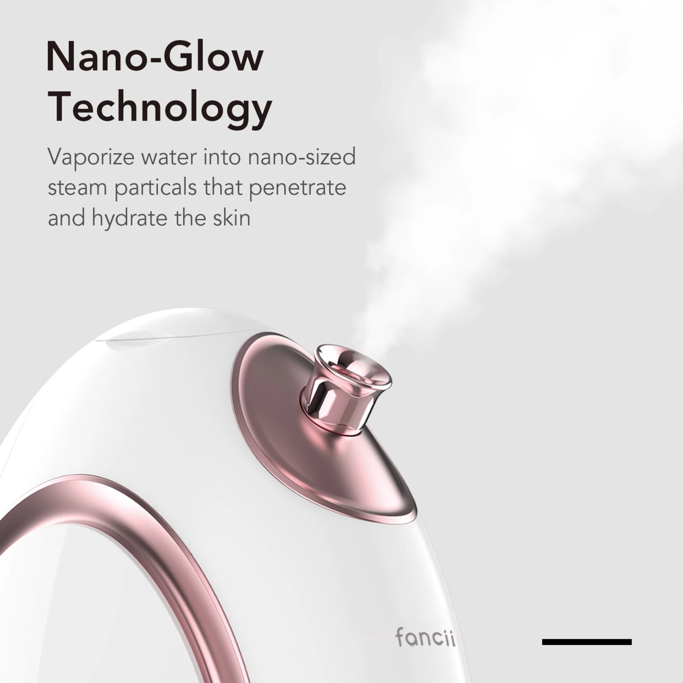 Fancii Nano Ionic Facial Steamer Hot & Cool with Aromatherapy and 6 Spa Settings – 30 Min Steam Time - Professional Home Face Sauna with Essential Oil for Moisturizing & Pore Cleansing (Rivo)