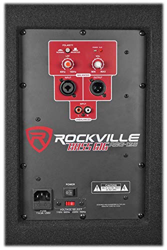 Rockville RBG15S 1600w Active Powered PA Subwoofer w/DSP + Limiter Pro/DJ, 15 inch, Black
