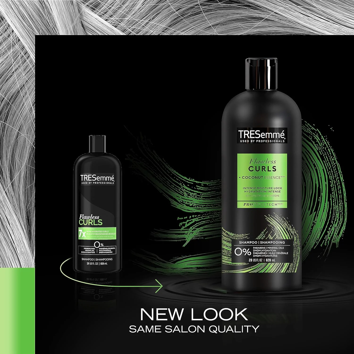 TRESemmé Flawless Curls Shampoo and Conditioner Set, Curly Hair Products with Coconut Oil Leaves Curls Defined, Sulfate Free, Frizz Free, 28 Fl Oz Ea