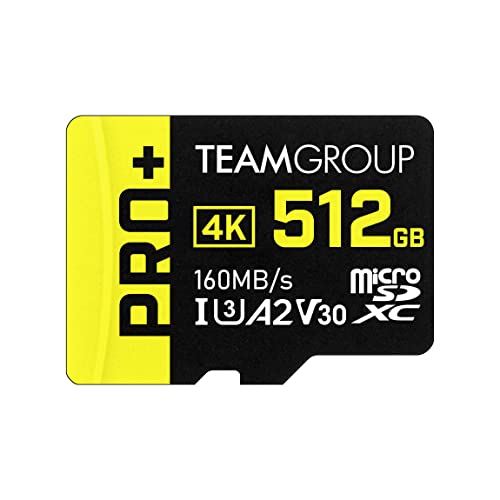 TEAMGROUP A2 Pro Plus Card 1TB Micro SDXC UHS-I U3 A2 V30, R/W up to 160/110 MB/s for Nintendo-Switch, Steam Deck, Gaming Devices, Tablets, Smartphones, 4K Shooting, with Adapter TPPMSDX1TIA2V3003