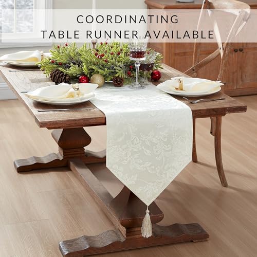 Elrene Home Fashions Poinsettia Elegance Jacquard Holiday Table Runner, 13