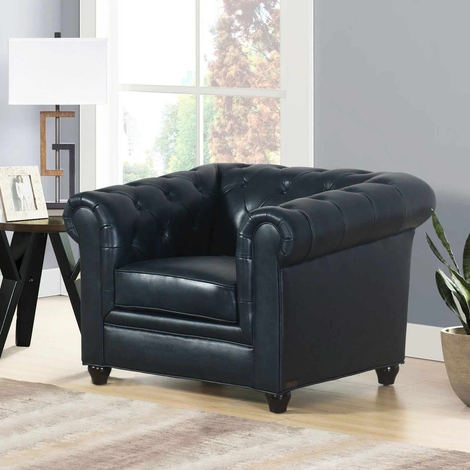 Abbyson Royale Leather Chesterfield Armchair