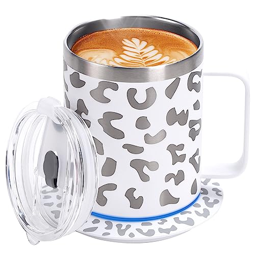 DEQIANG Self Heating Coffee Mug, Heated Coffee Mug with Smart Mug Warmer & Ergonomic Handle, Auto Heat to 131°F, USB-Powered Desk Warmer for Office Home Use, Ideal Coffee Lovers Gift (17oz Black)