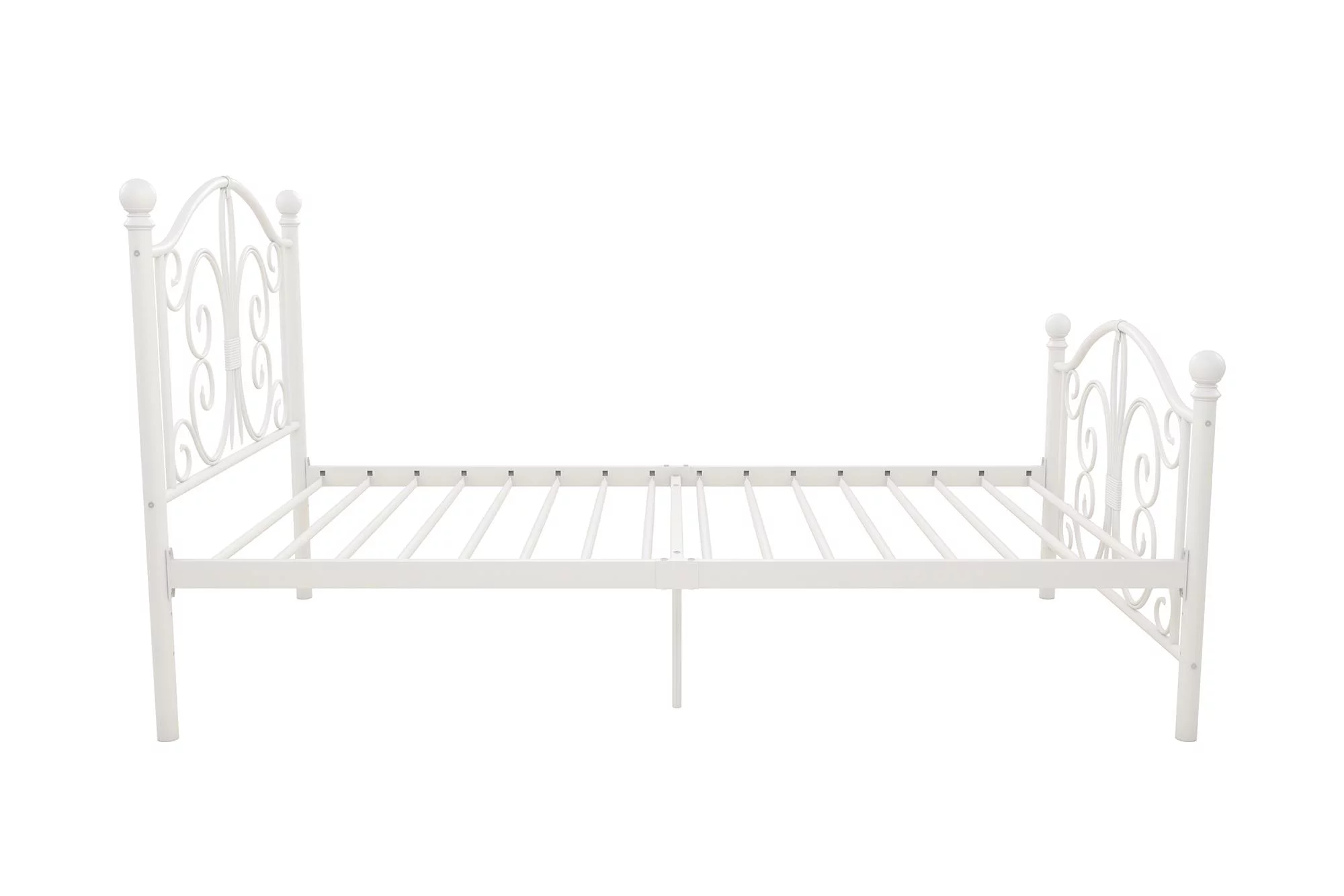 Desert Fields Bombay Metal Bed, White, Twin