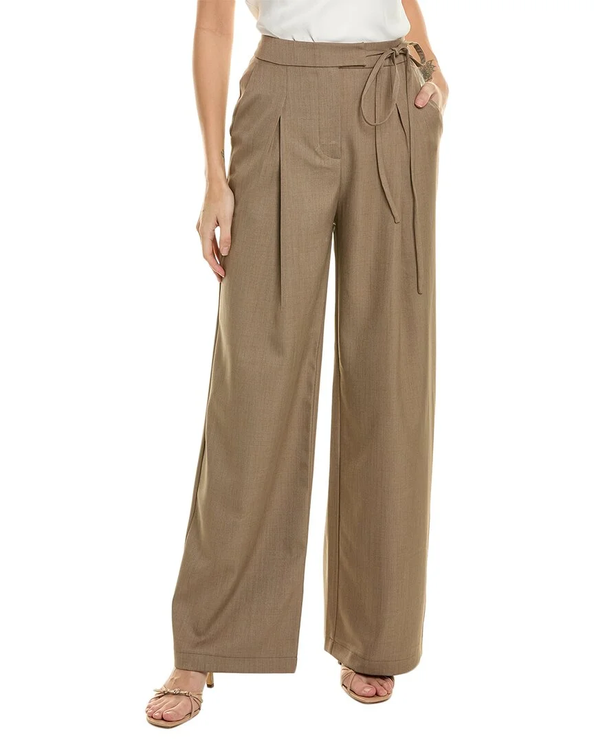 Avec Les Filles womens  Wide Leg Trouser, M, Brown