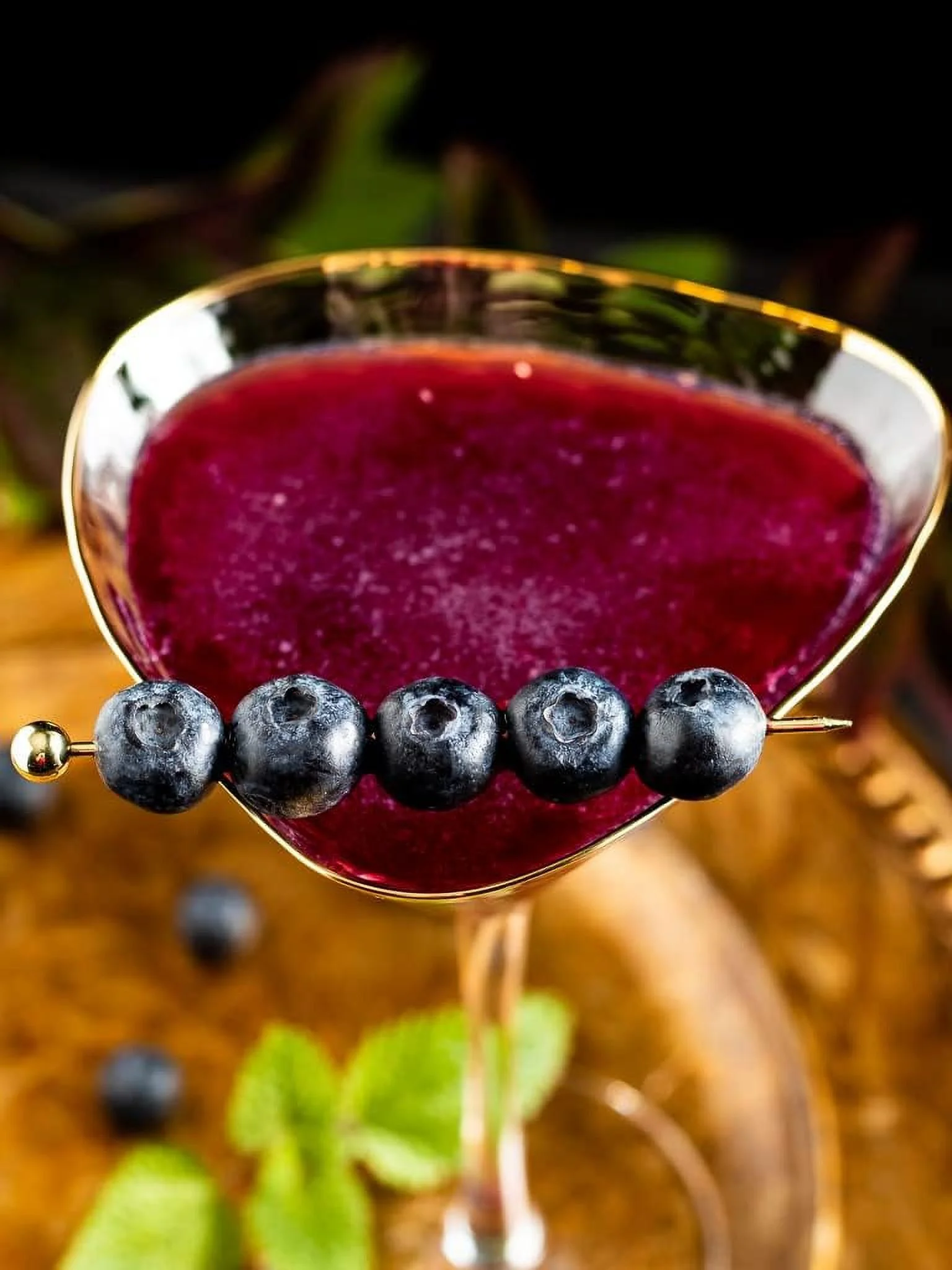 Iridescent Handmade Hammered Martini Glasses With Rim - Set Of 2 Rim Martini Glasses And 2 -Plated Cocktail Picks. Celebrate Life One Glass At A Time