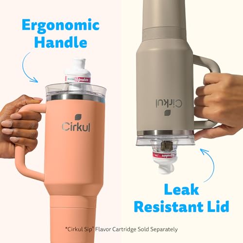 Cirkul 40oz. Carbon Stainless Steel Tumbler with Handle, All-Day StrawSip™, Double-Wall Insulated