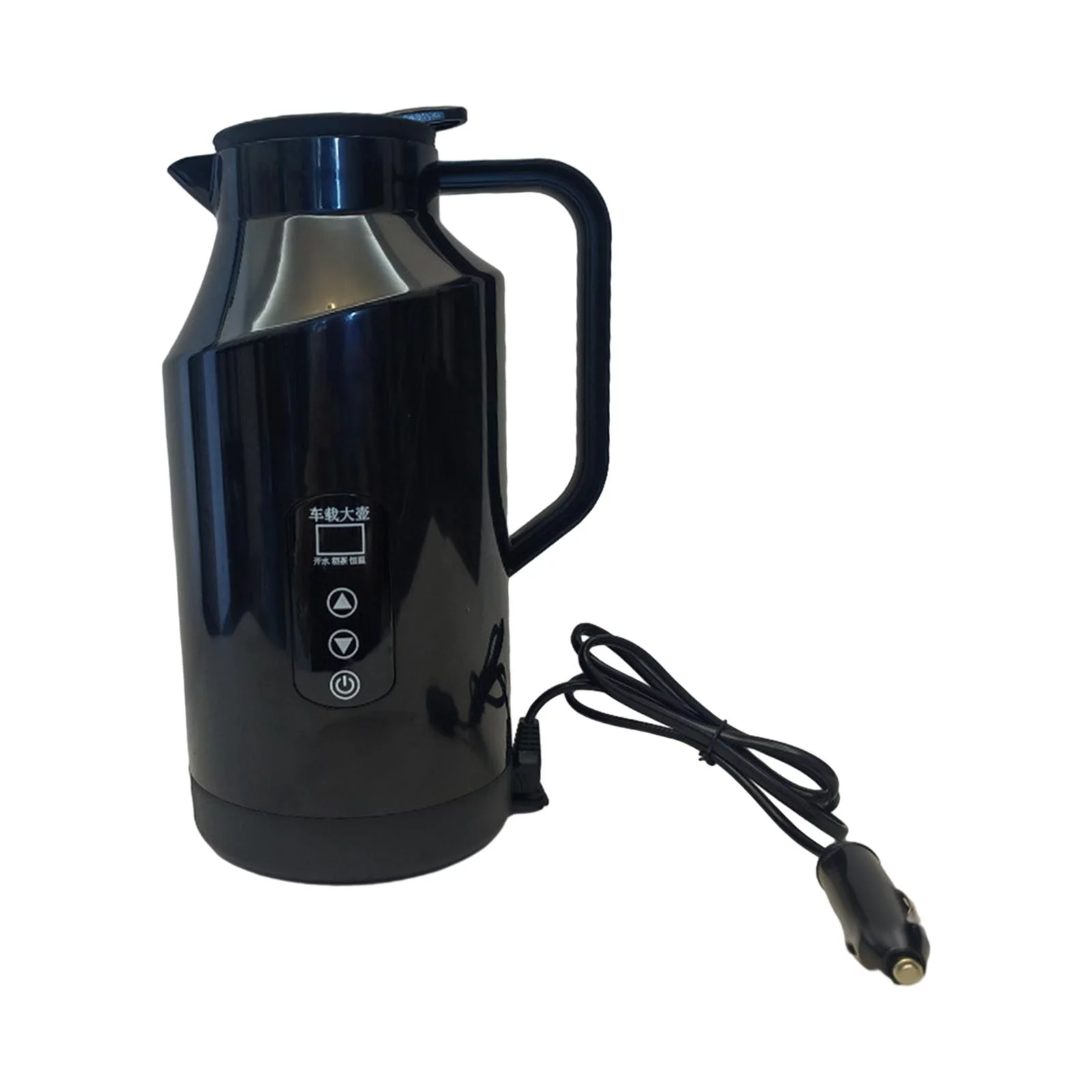 Car Heating Cup Mug Travel Kettle 1400ml Stainless Steel Height 26.5cm Lid Portable for Business Man Sturdy No Base