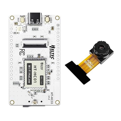 Heltec ESP32-S3 Wi-Fi HaLow Camera HT-HC33 Development Board 1KM Long-Range 32Mbps IoT Board w/300-Pixel Wide-Angle Camera Low Power Arduino-Compatible SD Slot Type-C Bluetooth(camera 21MM 120 degree)