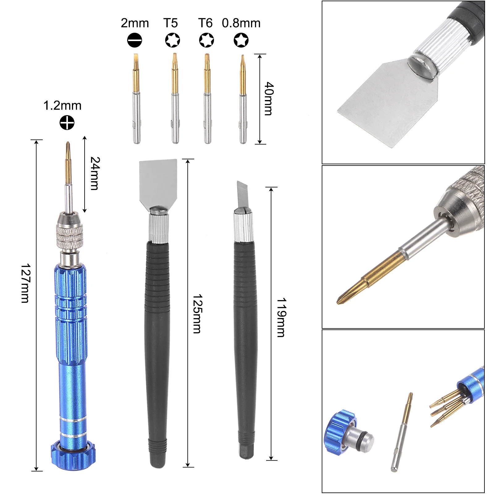 Uxcell Electronics Repair Tool Kit 18 in 1 Magnetic Precision Screwdriver Crowbar Sets