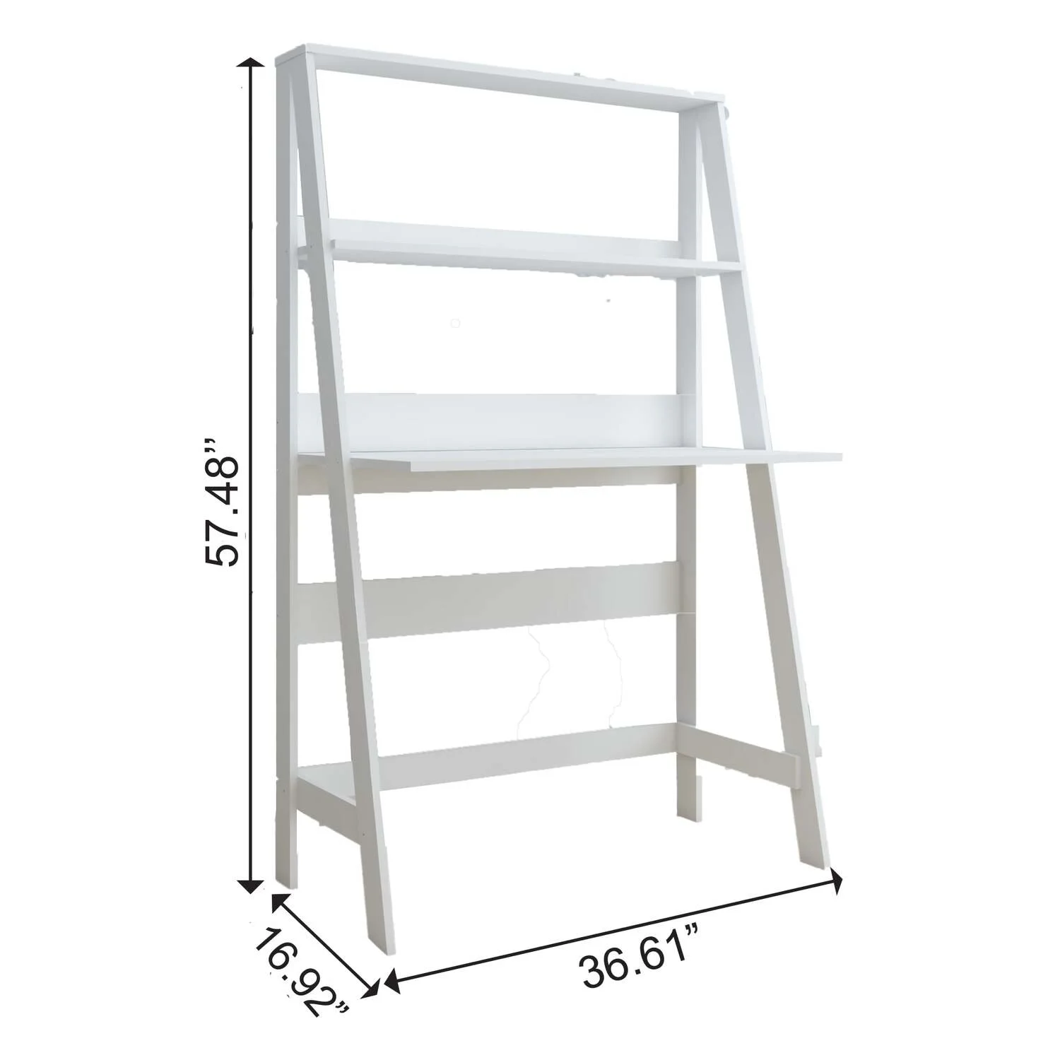 Boahaus Gumi White Ladder Computer Desk