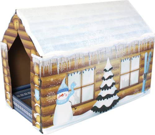 Christmas Cat House & Cat Scratcher w/Bonus Catnip Included
