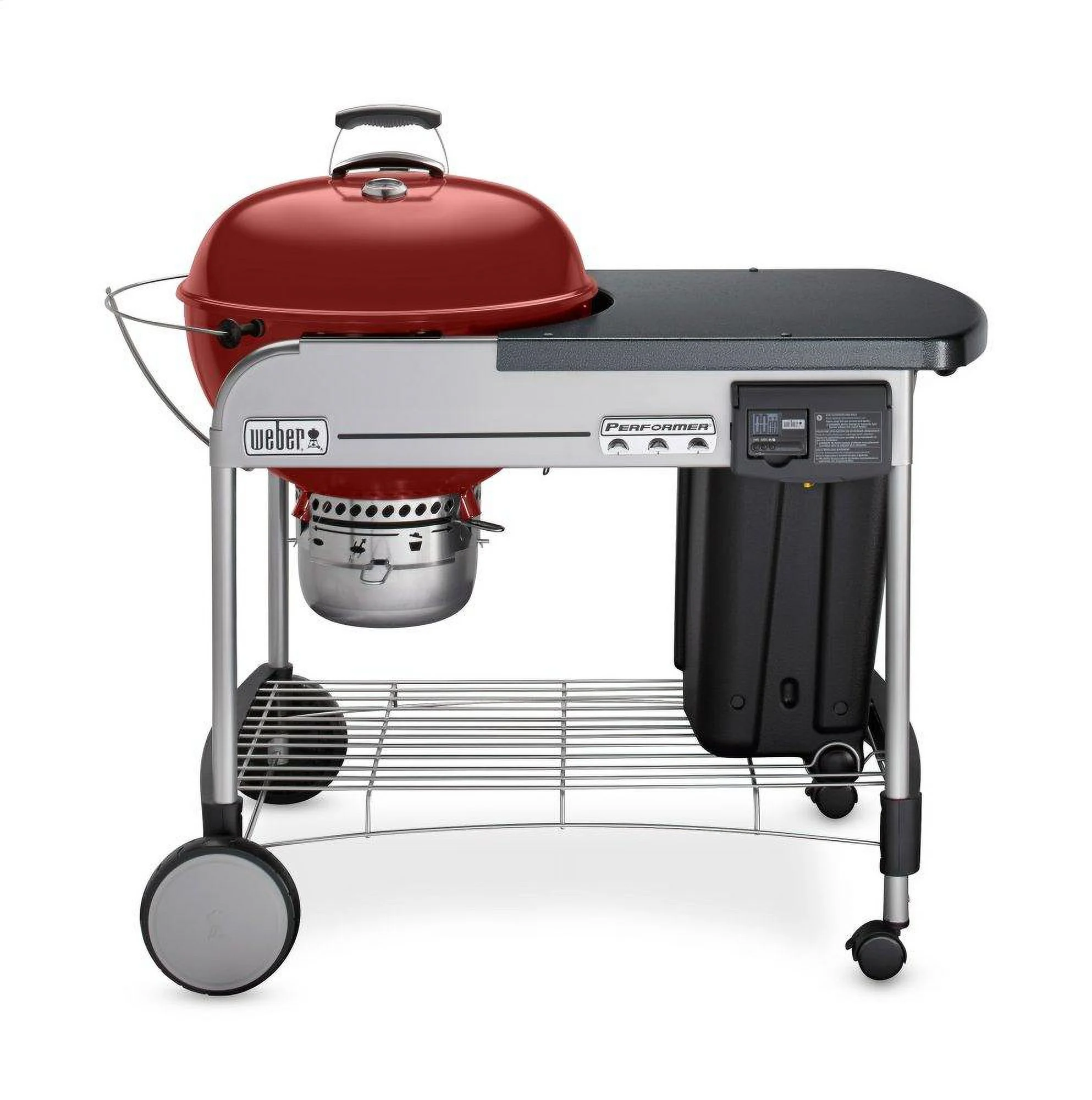 Weber 15503001 Performer Deluxe Charcoal Grill, Crimson, 22 In. - Quantity 1
