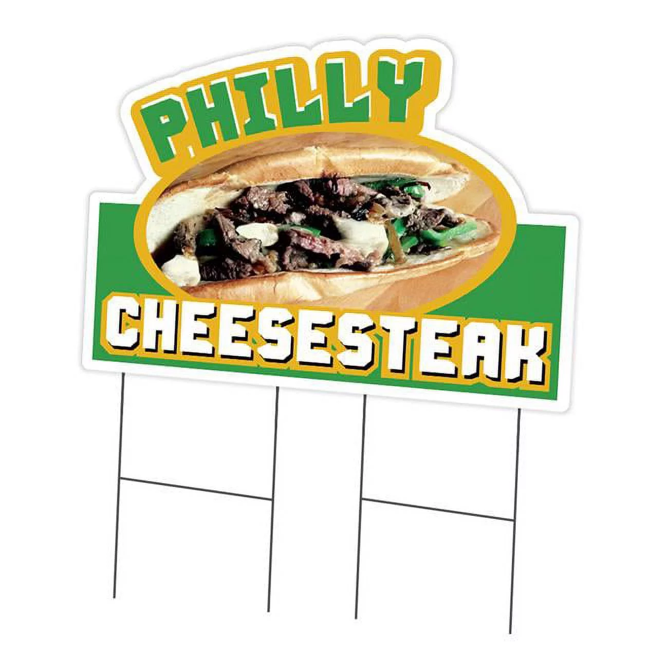 SignMission  24 x 36 in. Yard Sign & Stake - Philly Cheesesteak