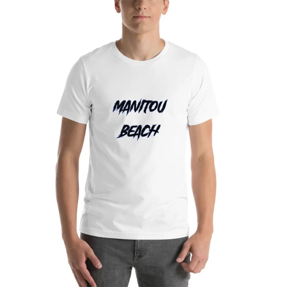 S Manitou Beach Slasher Style Short Sleeve Cotton T-Shirt By Undefined Gifts