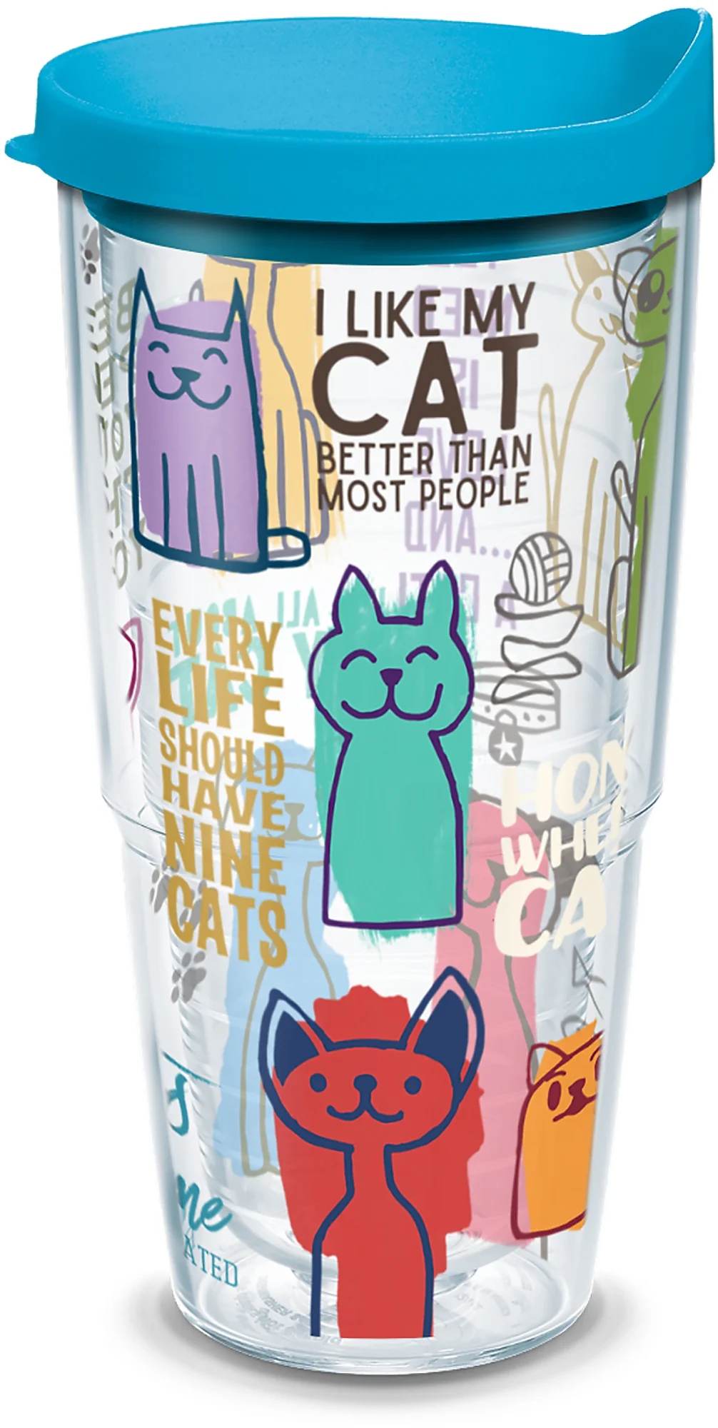 Tervis Cat Sayings Made in USA Double Walled  Insulated Tumbler Travel Cup Keeps Drinks Cold & Hot, 24oz, Classic