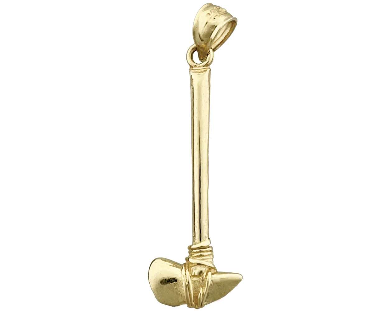 14K Gold 3D Tomahawk Ax Pendant