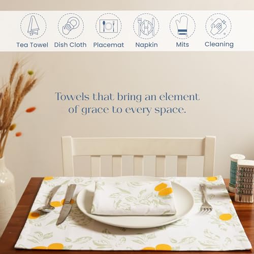 The Fine Living Co. 100% Cotton Merry Christmas Kitchen Towels, 18'x28' Set of 2 (Cherry Red & Green)