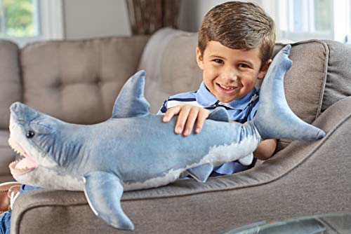 Wild Republic Great White Shark Plush, Stuffed Animal, Plush Toy, Gifts for Kids, Living Ocean 24 Inches,Multi