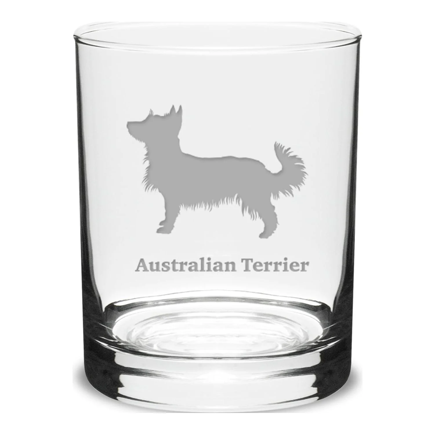 Australian Terrier Deep Etched 14 oz Classic Double Old Fashion Glass