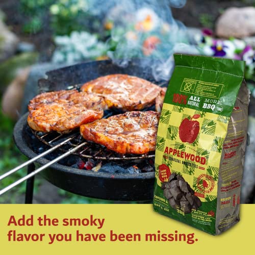 6.5 Lb Oak & Applewood Charcoal Briquettes for Smoking Beef, Pork, Fish, Steaks, Ribs & More, 100% All-Natural, Quick & Easy Lighting for Outdoor BBQ, Smoker, Tailgating, Camping by Billy Buckskin Co.