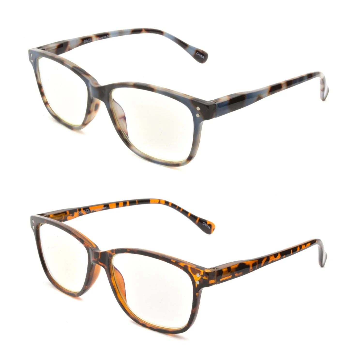 Rachel Rachel Roy 2 Pack Blue Light Reading Glasses, Tortoise Shell/Animal Print, 1.50 Diopter