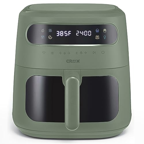 CRUX x Marshmello 8.0 QT Digital Air Fryer with TurboCrisp Technology, Touch Screen Temperature Control, Timer and Auto Shut-off, Fully Programmable, Silicone Liner Included, Lavender