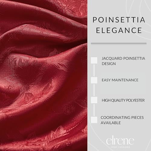 Elrene Home Fashions Poinsettia Elegance Jacquard Holiday Table Runner, 13