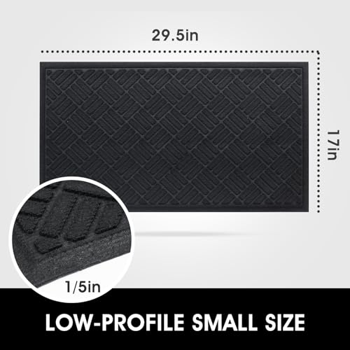 MATALL Front Door Mat 2 Pack Indoor and Outdoor Welcome Mat, Absorbent and Drain Away Water Heavy Duty Entryway Doormat for Front Back Doors, Laundry Rooms, Mudrooms and More, 29.5x17.5IN