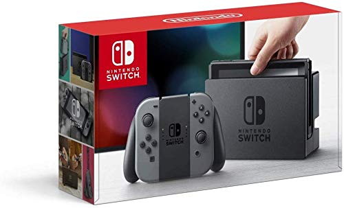 Nintendo Switch 32GB Console with Gray Joy Con Bundle w/Super Mario Party, Mario Kart 8 Deluxe and Steering Wheel Blue/Red 2-Pack
