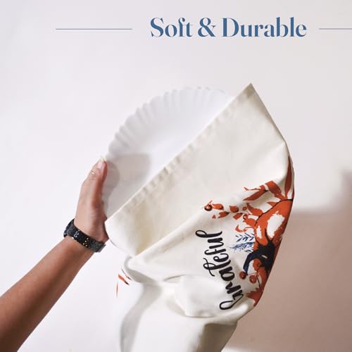 The Fine Living Co. 100% Cotton Merry Christmas Kitchen Towels, 18'x28' Set of 2 (Cherry Red & Green)