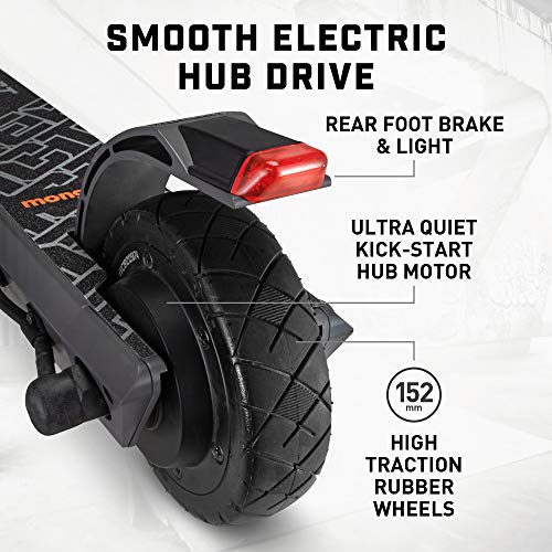 Mongoose React Electric Kids Scooter, Boys & Girls Ages 8+, Max Speed 6-15 MPH, Aluminum Handlebars and Frame, Rear Foot Brake, Battery and Charger Included