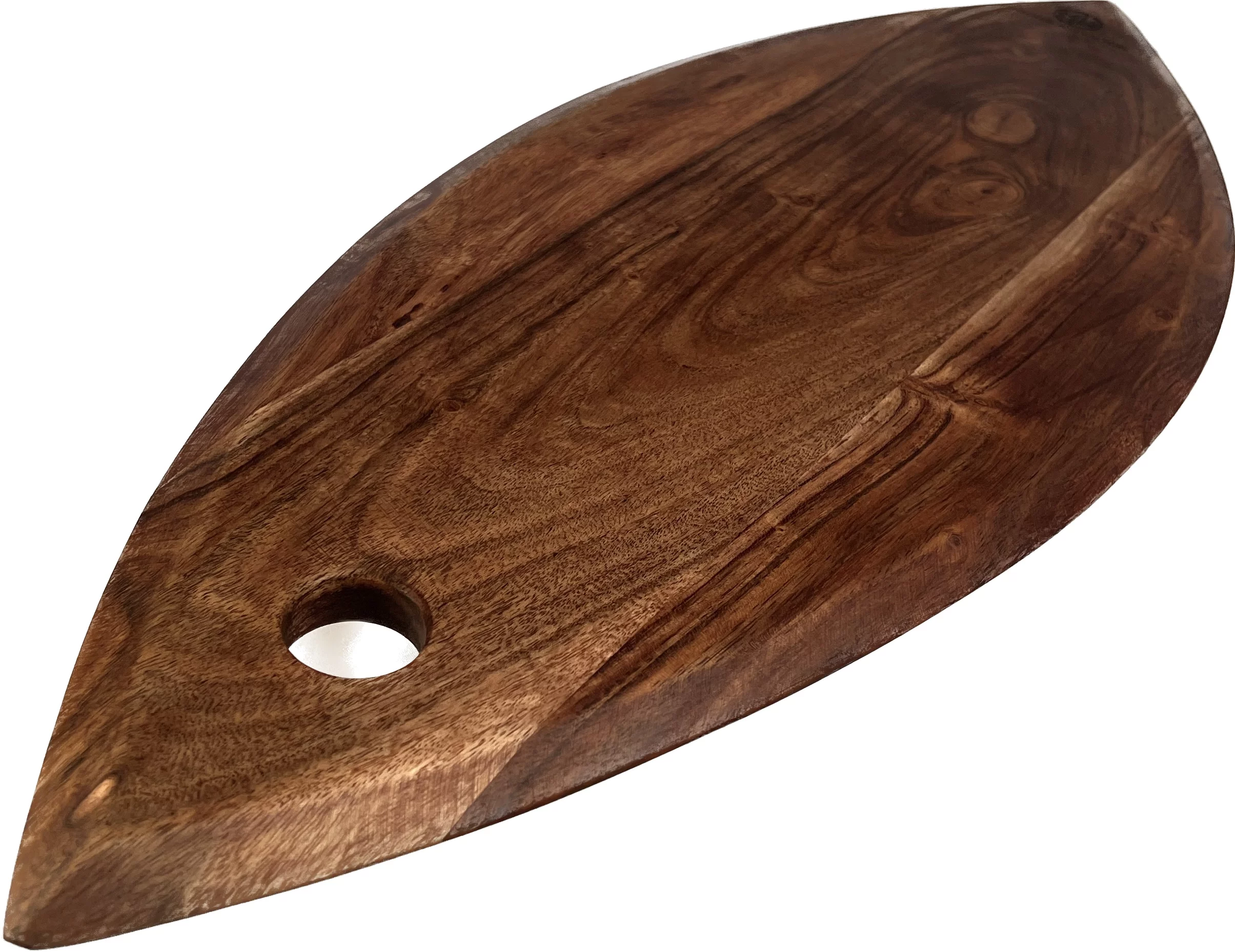 Mountain Woods Fish Shaped Serving/Cutting board Made With Organic Brown Acacia Wood, 27”X10”X.625”