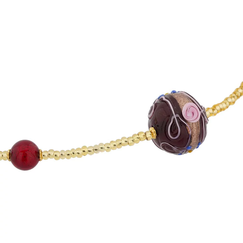 GlassOfVenice Murano Glass Rialto Necklace - Ruby Red