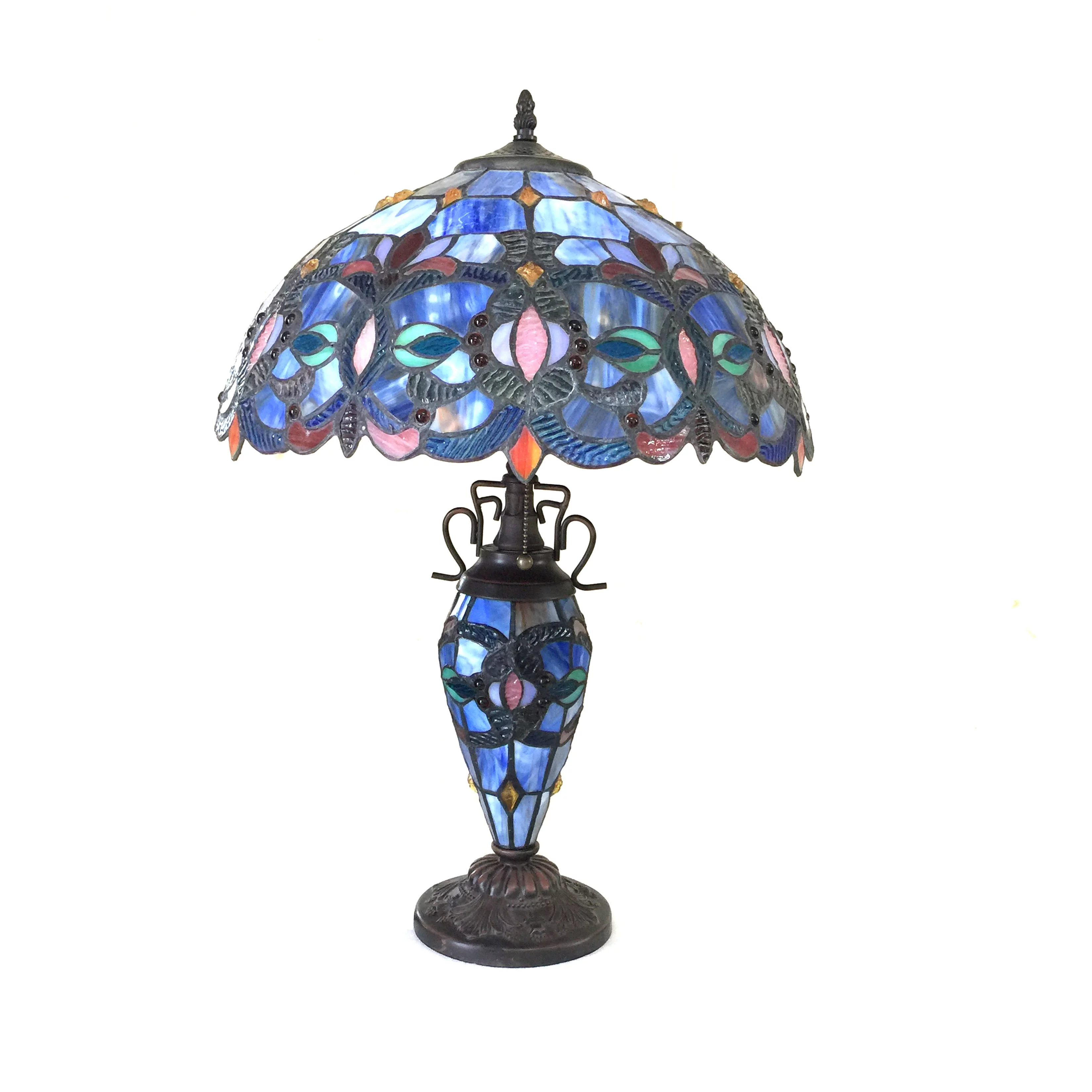 RADIANCE Goods Tiffany-Style 3 Light Victorian Double Lit Table Lamp 18