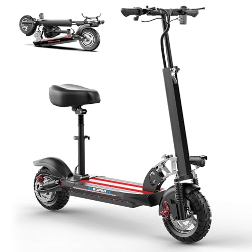 Electric Scooter with Seat for Adults, 800W E Scooter, 27 MPH & 35 Miles Range, 10