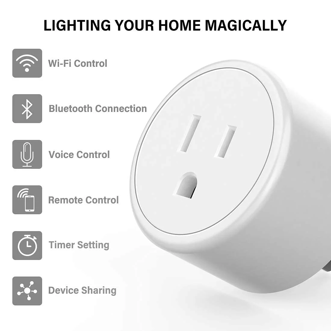 Aoycocr Smart Plug, WiFi Outlet Compatible with Alexa and Google Assistant, Mini Smart Home Plugs with Timer Fuction & Group Controller, No Hub Required, ETL & FCC Listed, 2.4G WiFi Only