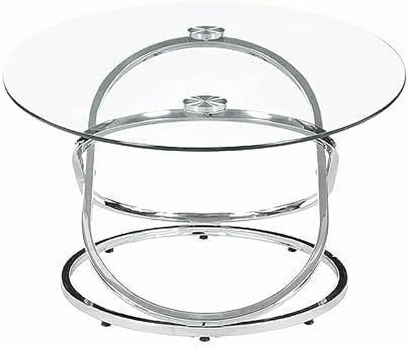 Modern 3 Piece Coffee Set With 2 End Tables, Glass , Chrome