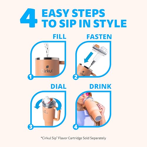 Cirkul 40oz. Carbon Stainless Steel Tumbler with Handle, All-Day StrawSip™, Double-Wall Insulated